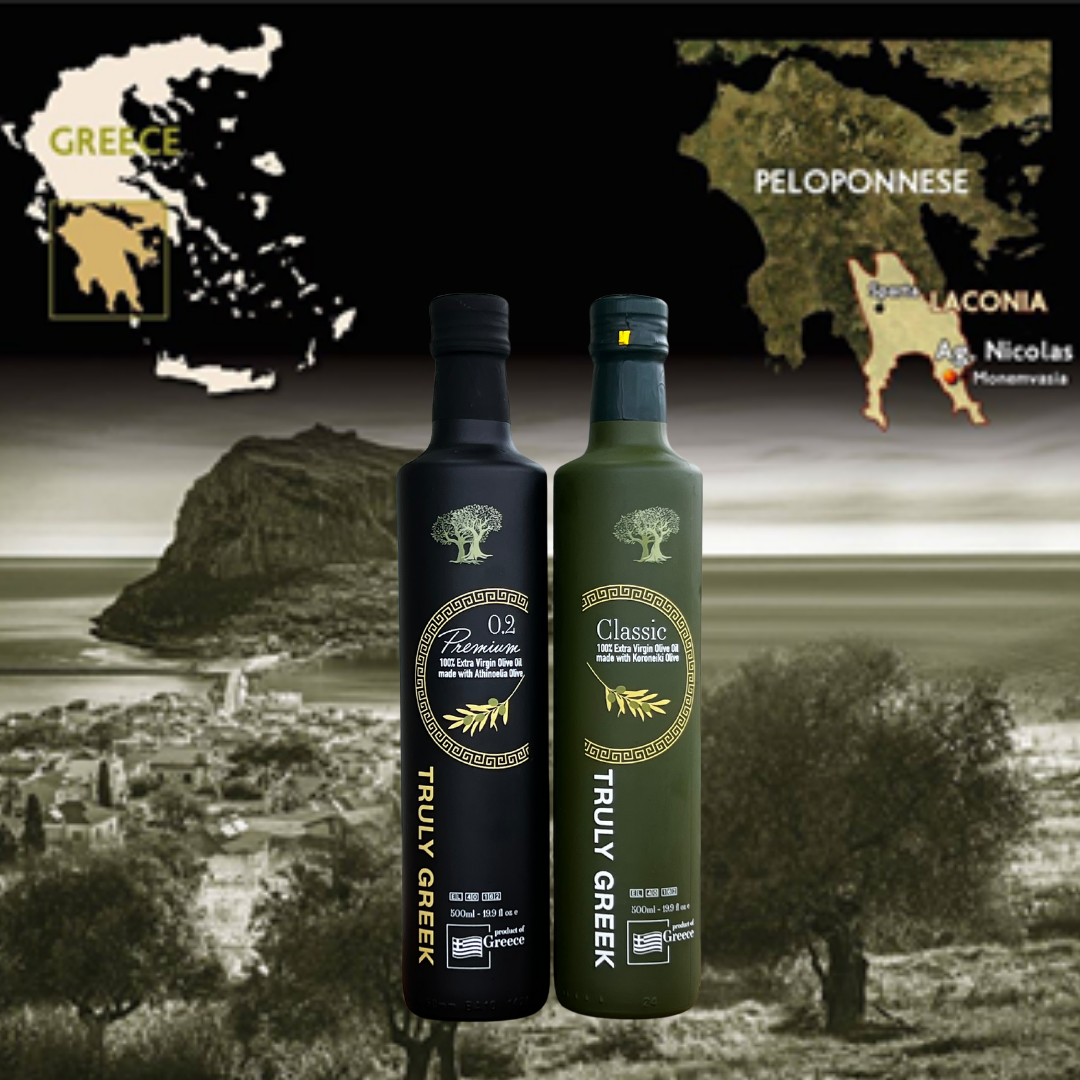 Golden low acidity olive oil for salads and dipping – award-winning Greek extra virgin olive oil