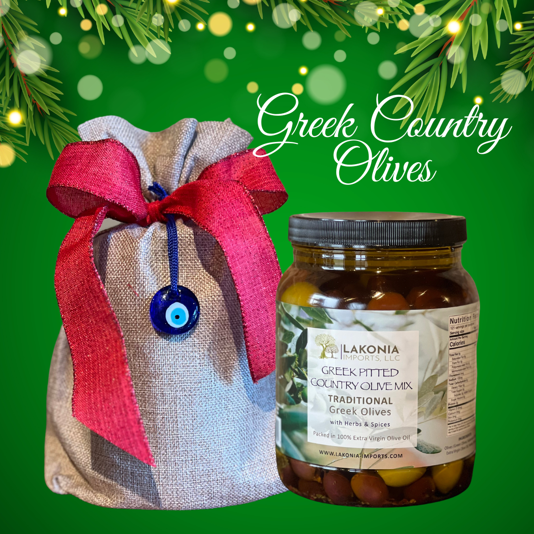 Greek Country Olives Gift Wrapped Lakonia imports