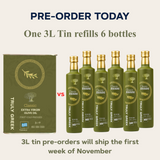PRE-ORDER - TRULY GREEK 3L Tin Classic EVOO *SHIPS FIRST WEEK OF NOVEMBER* Offer Ends Oct. 20th*