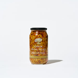 Authentic Greek Olive Salad 32oz – Made with Halkidhiki & Kalamata Olives